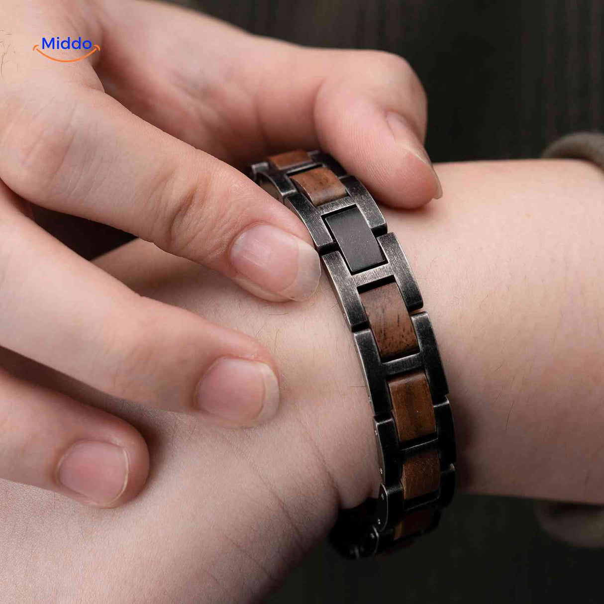 Woodforge Armband houten armband sluiting detail www.middo.nl