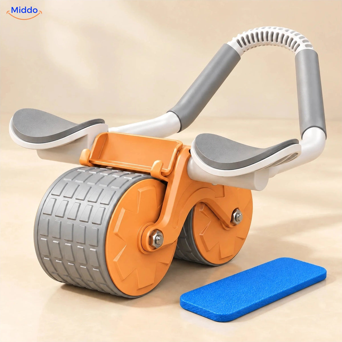 AbWheel Pro™ – Oranje – kniemat 34 × 15 cm
