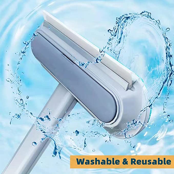 Afwasbare Multibrush schoonmaakborstel met waterdruppels.