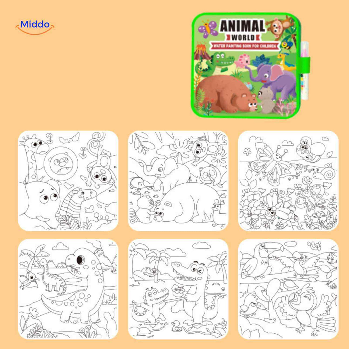 aquaDoodle boek zeewereld oceaanleven kleurboek waterverf kinderen www.middo.nl