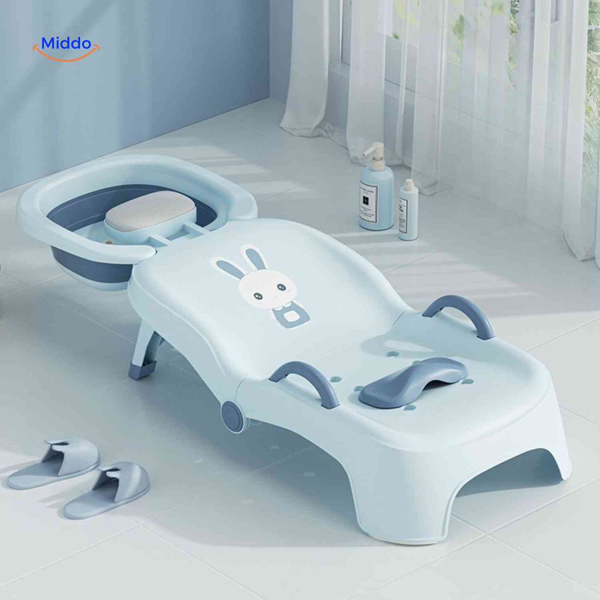 babysEase stoel baby badzitje met kom blauw www.middo.nl