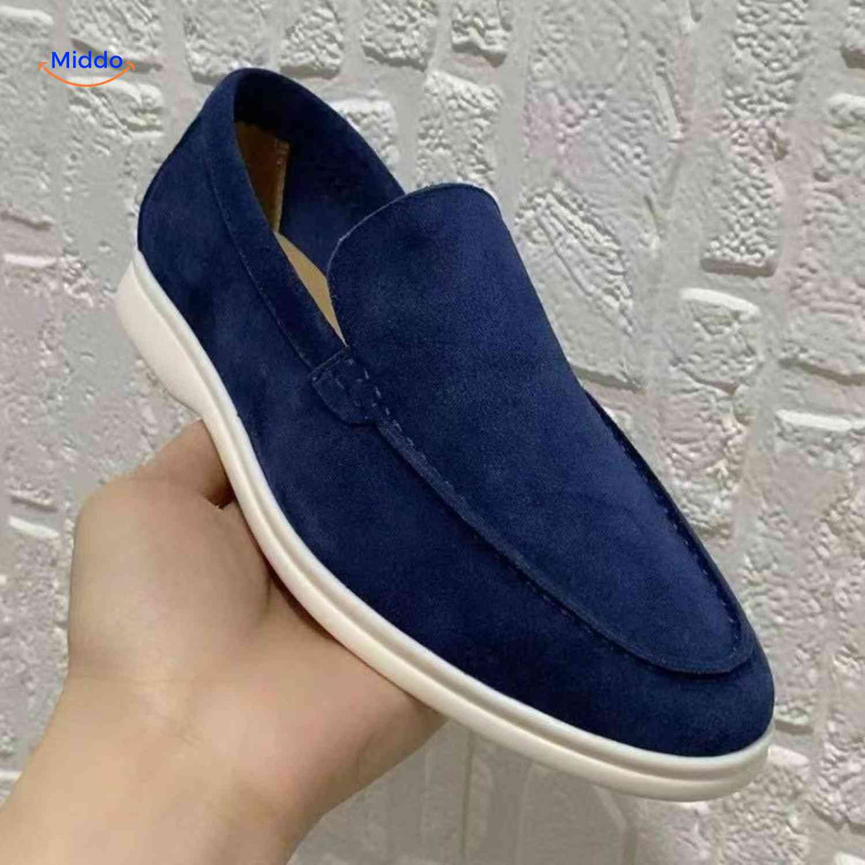 beckwin loafers donkerblauw suede comfort loafer heren www.middo.nl