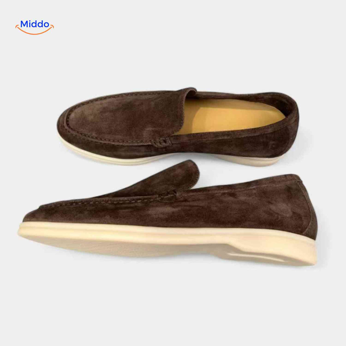 beckwin loafers espresso bruin suede instapper met lichte zool www.middo.nl