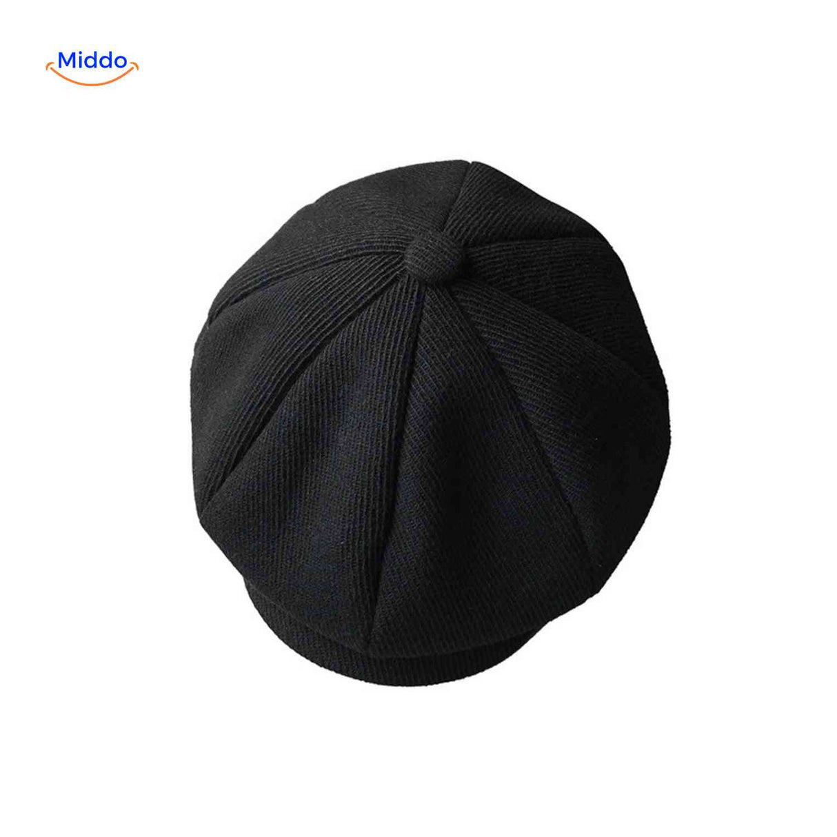 blinderstyle cap zwart ribbrei nieuwsboy pet www.middo.nl
