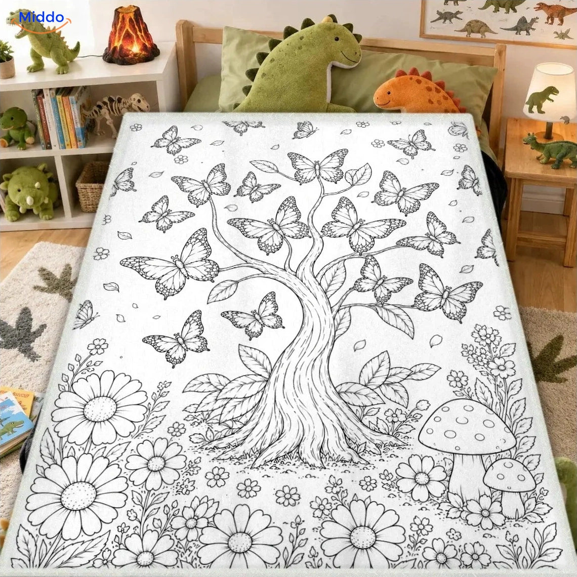 ColorFlow inkleurbare deken - Vlinderboom