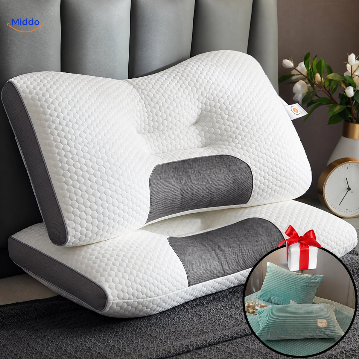DreamGuard Pro honingraatkussen met 2 gratis kussenslopen – Jade Groen