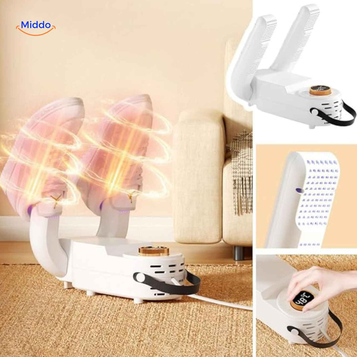 drylux droger schoenen en sokken droger met led bedieningsscherm www.middo.nl