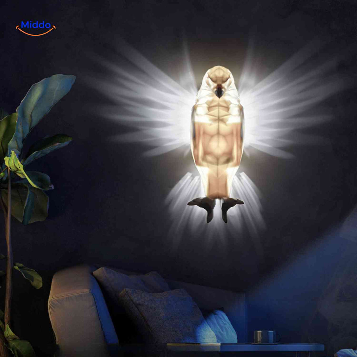 eagleglow wandlamp spierige adelaar lichtdecoratie voor woonkamer www.middo.nl