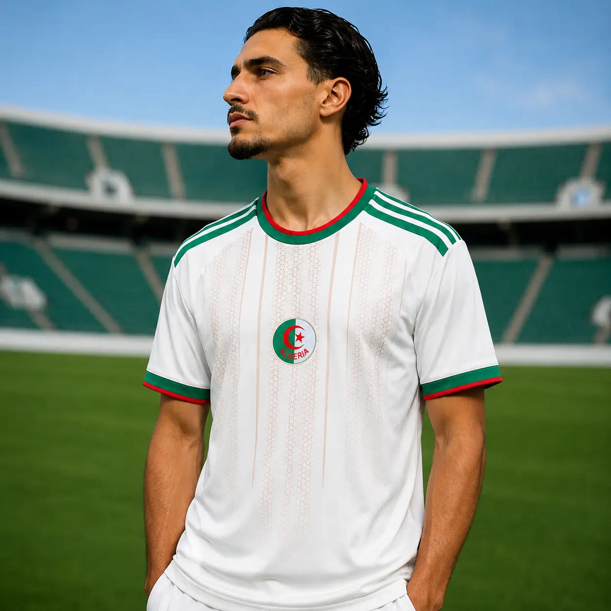 FIFA WK 2026 supportersshirt Algerije wit voetbalshirt voor heren