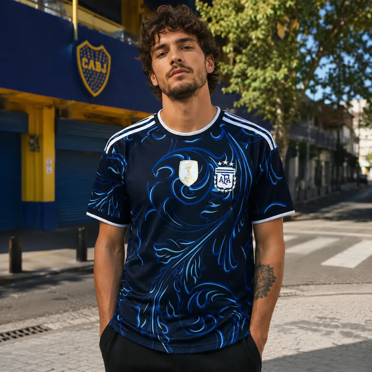 FIFA WK 2026 supportersshirt Argentinië donkerblauw voetbalshirt voor heren