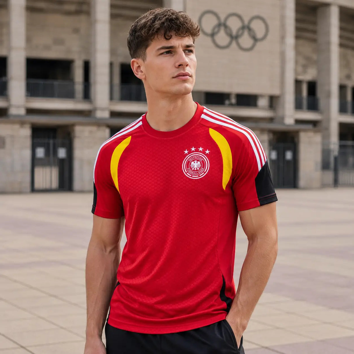 FIFA WK 2026 supportersshirt Duitsland rood voetbalshirt voor heren
