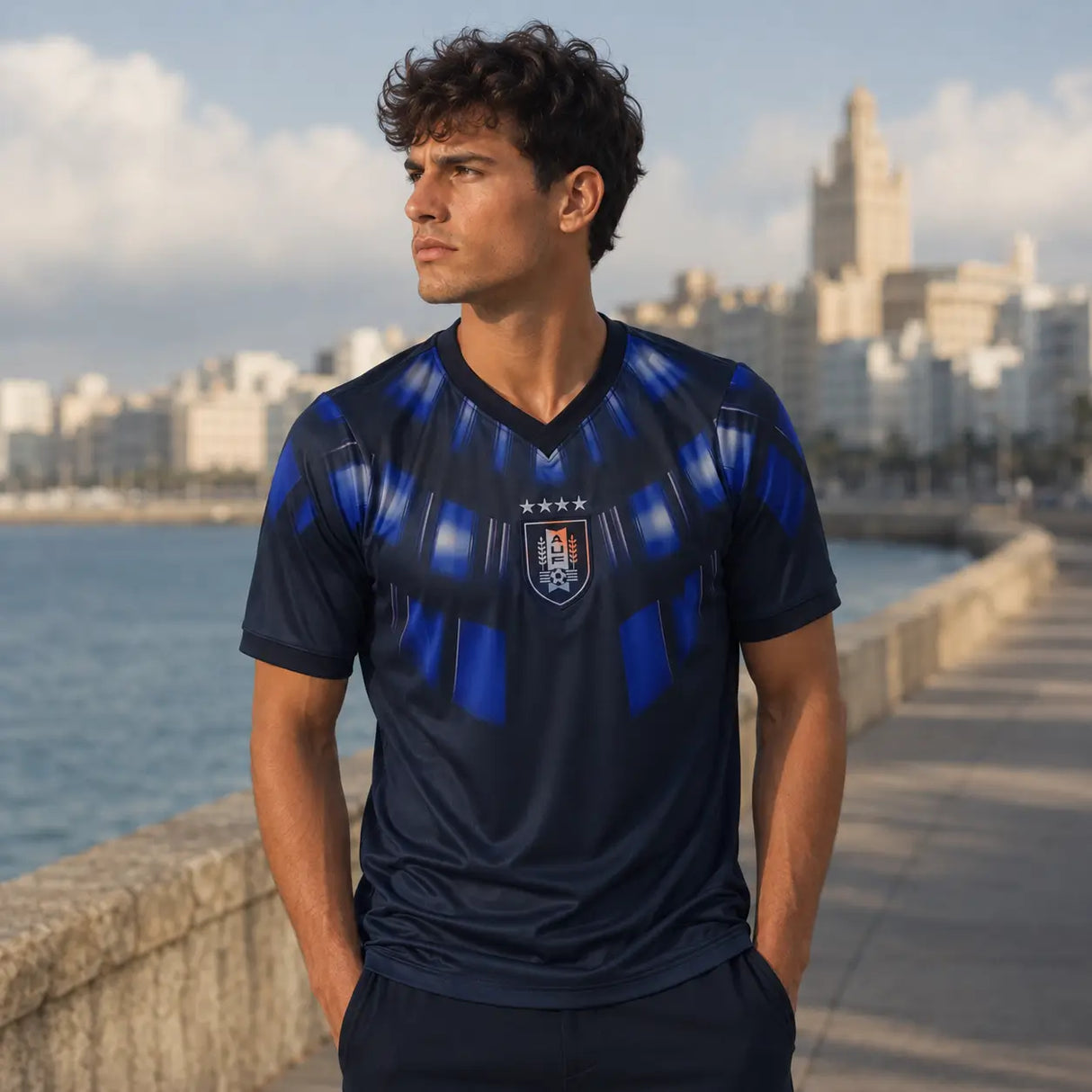 FIFA WK 2026 supportersshirt Uruguay donkerblauw voetbalshirt voor heren