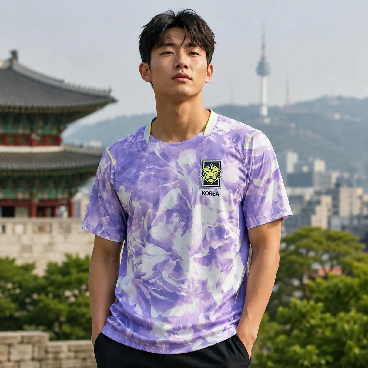 FIFA WK 2026 supportersshirt Zuid-Korea paars voetbalshirt voor heren