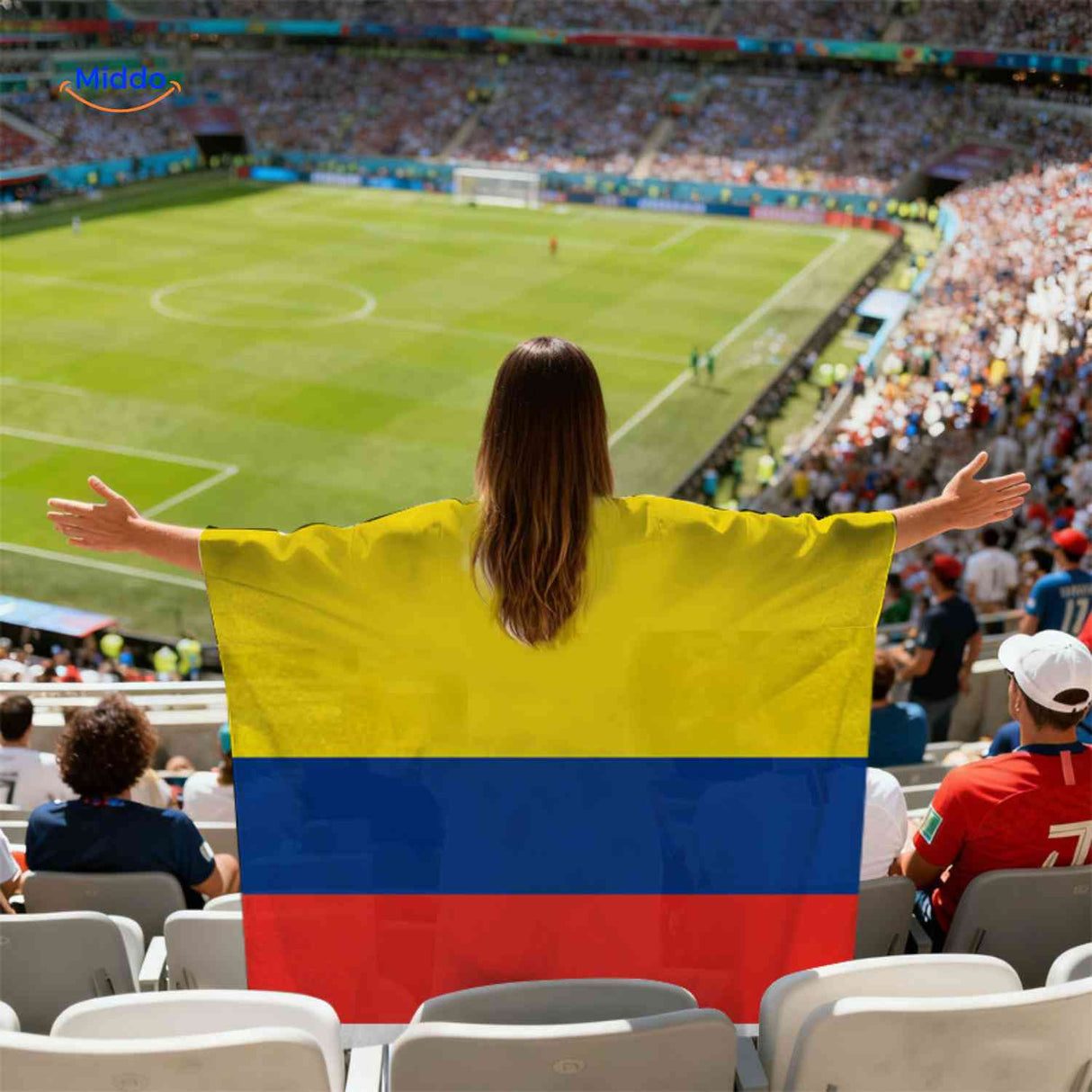 flagora cape colombia vlag cape stadion supporter www.middo.nl