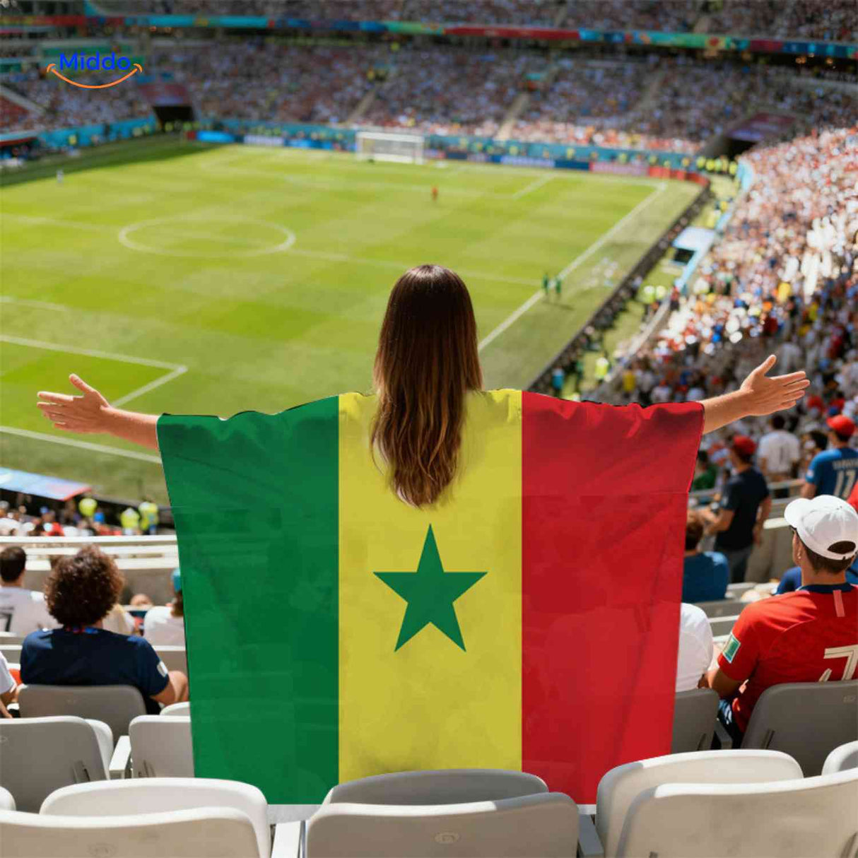 flagora cape senegal vlag cape stadion supporter www.middo.nl