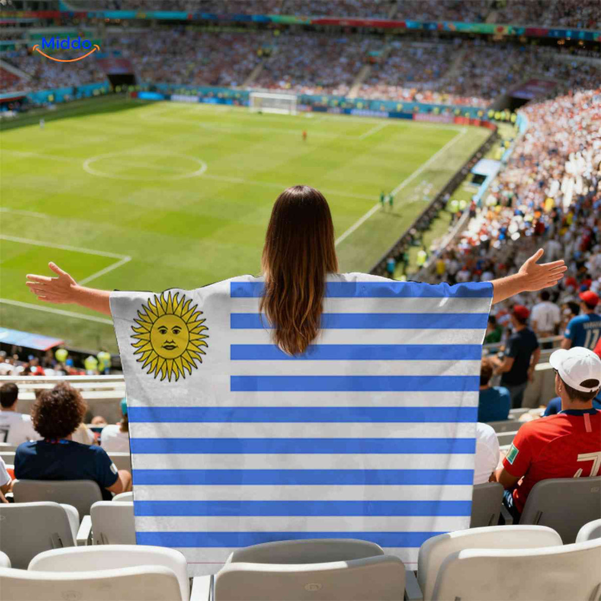 flagora cape uruguay vlag cape stadion supporter www.middo.nl