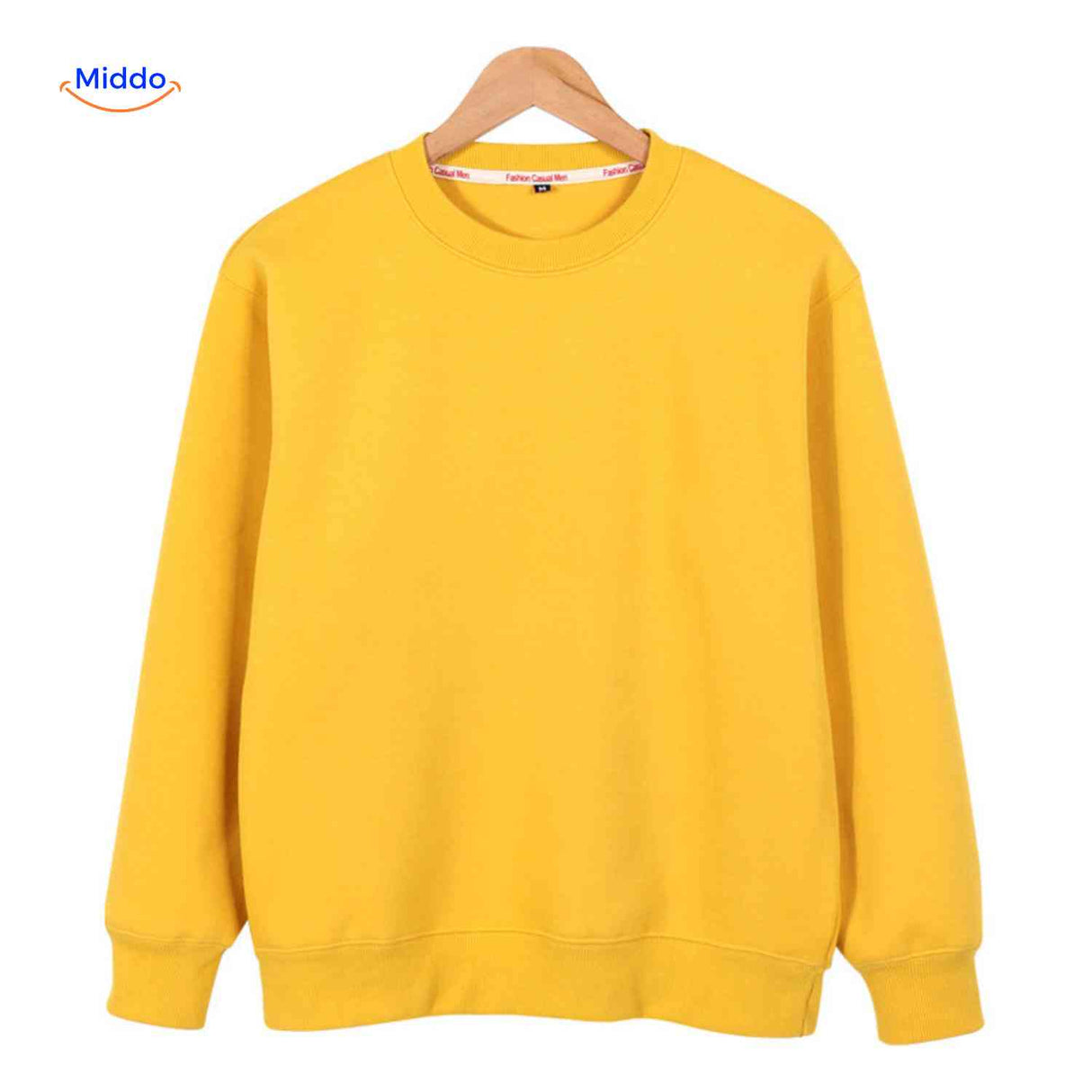 fleecora hoodie casual sweater zonder capuchon www.middo.nl