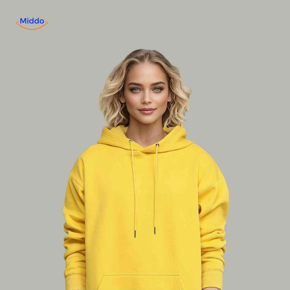 fleecora hoodie unisex hoodie close up model www.middo.nl