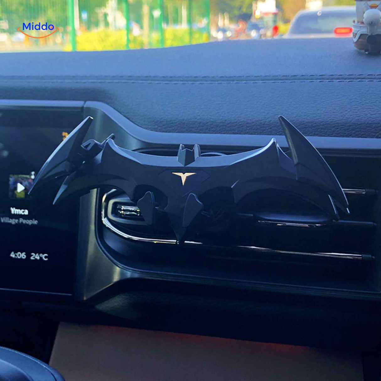 gripbat houder bat vorm smartphonehouder voor autovent www.middo.nl