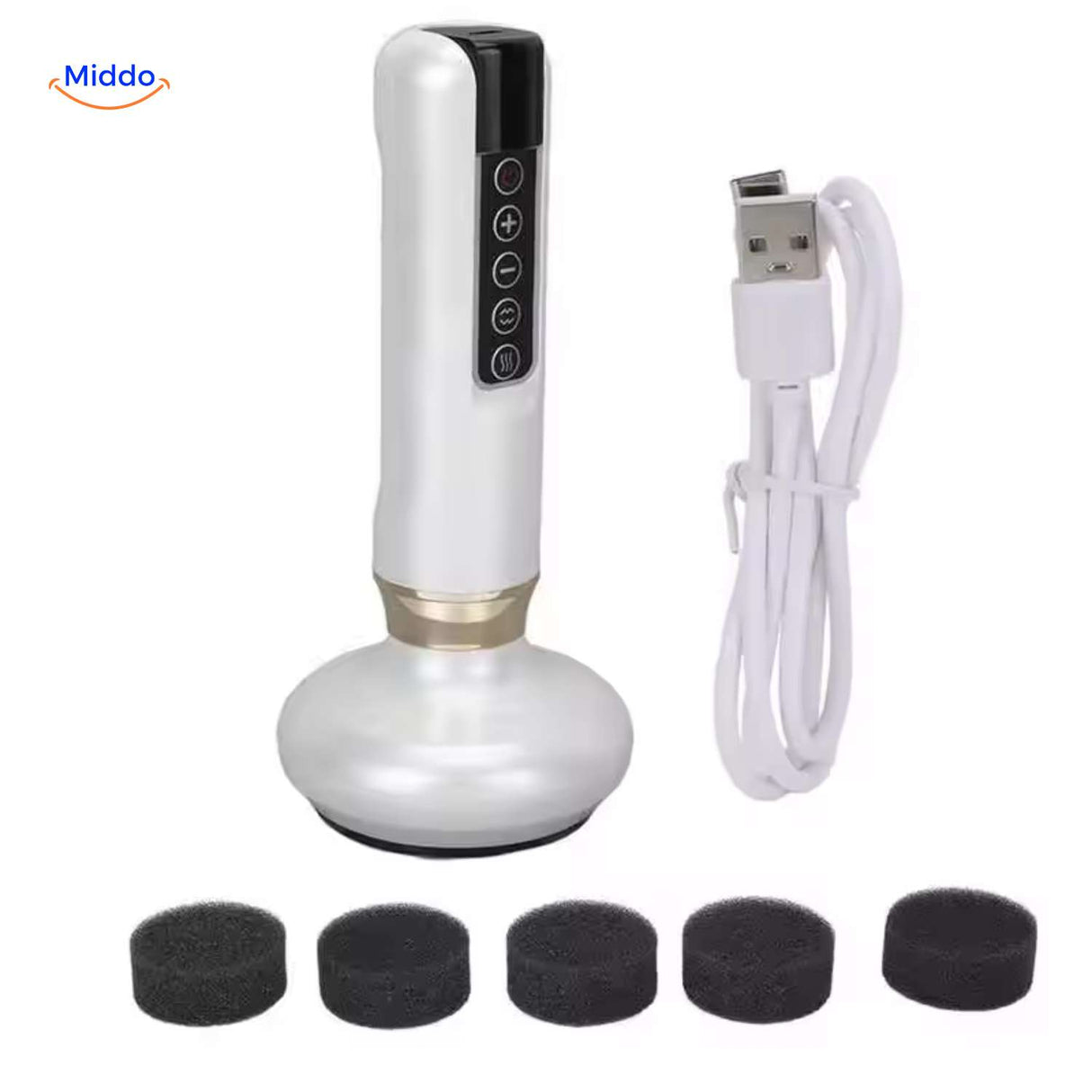 guashamax massager witte usb oplaadbare massageapparaat www.middo.nl