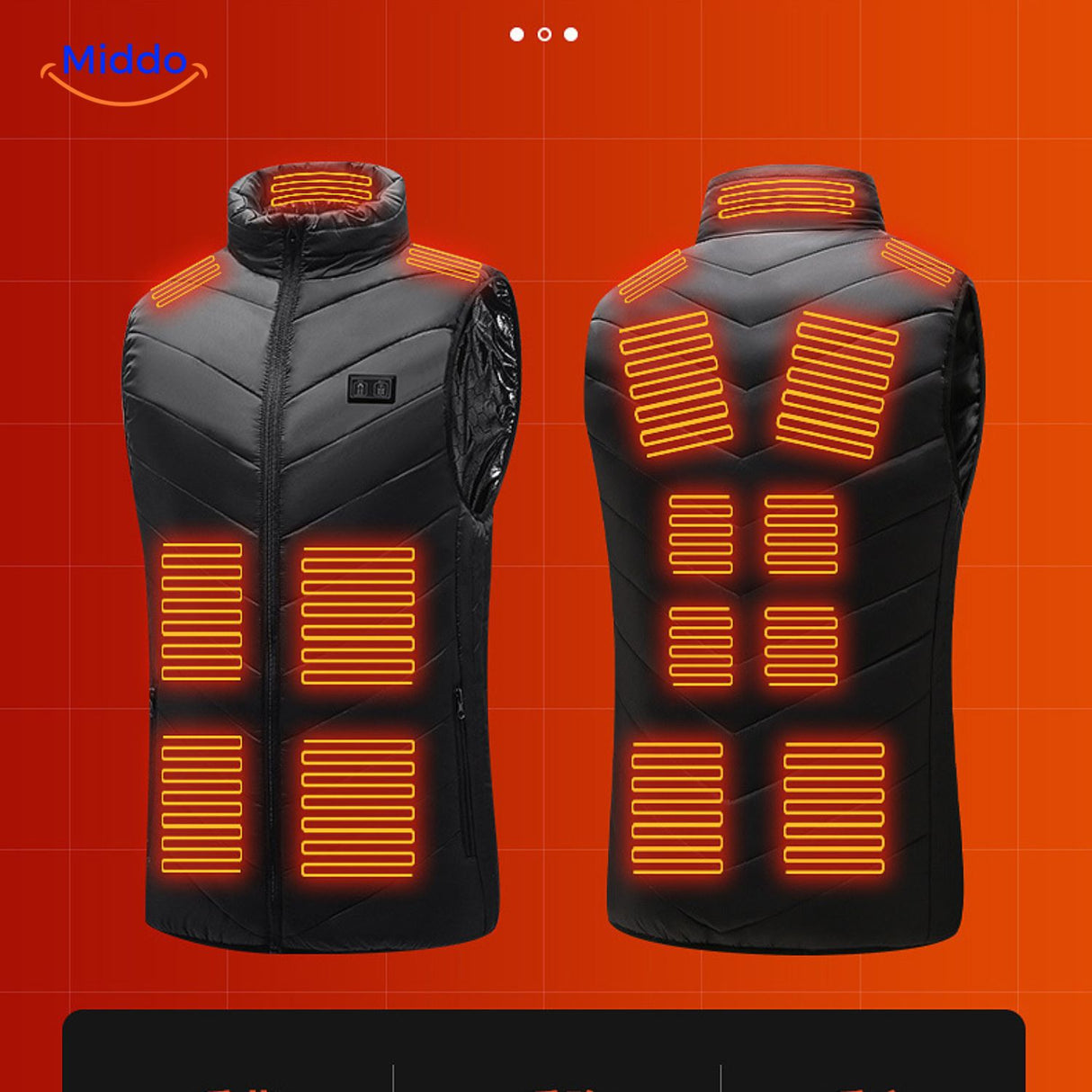 heatguard verwarmde bodywarmer verschillende stijlen en kleuren middo.nl