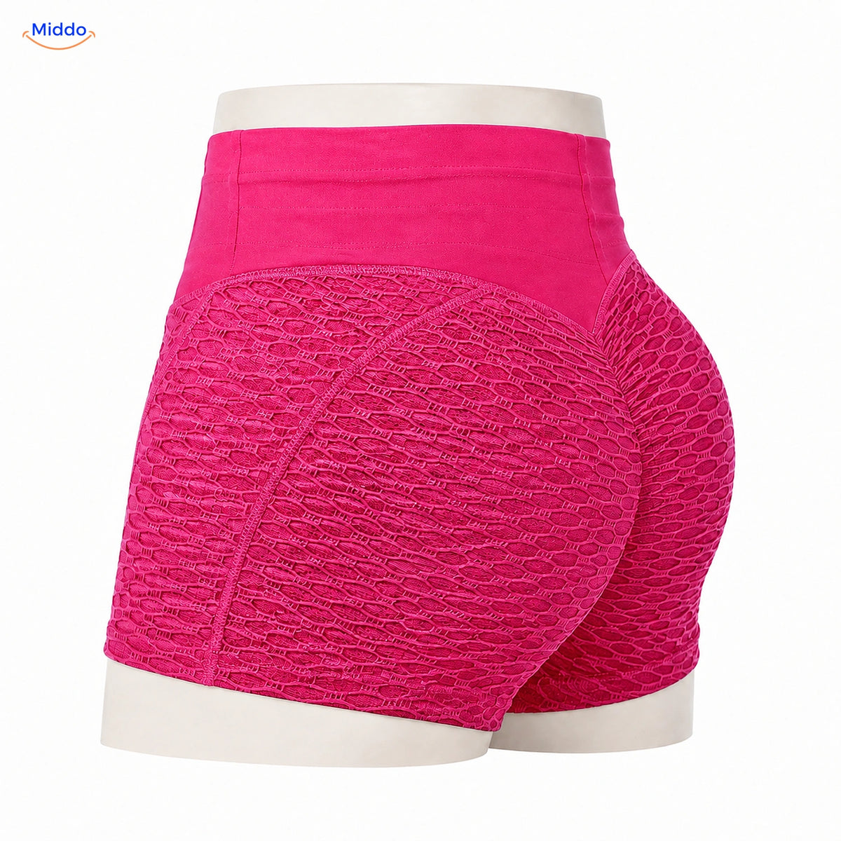 IceSilk sportshort met hoge taille en honingraatstructuur in rozerood