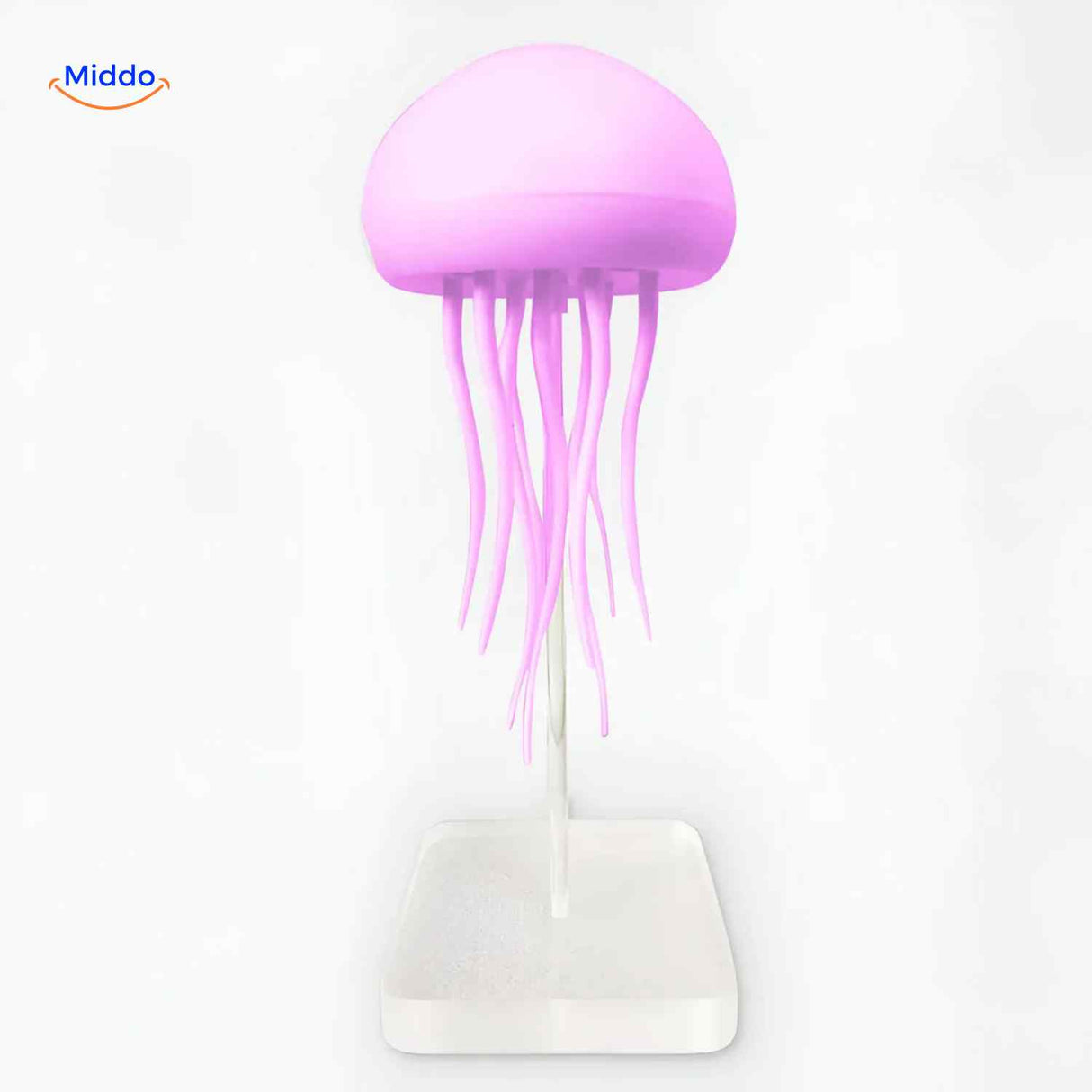 jellyglow lamp lichtgevende kwallamp met glazen standaard www.middo.nl