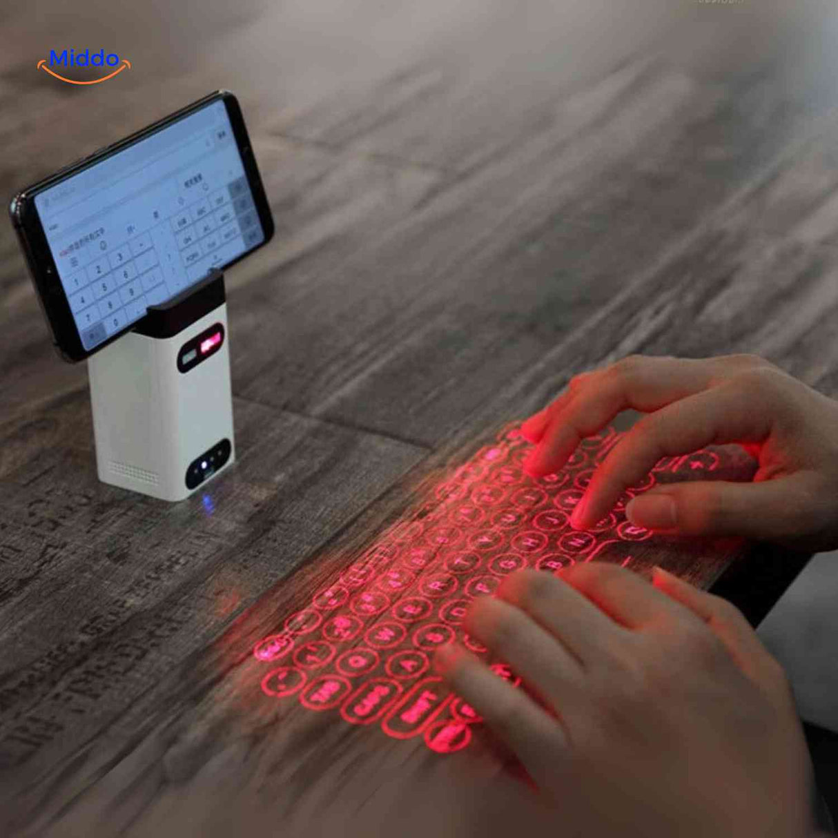 keybeam toetsenbord compatibel met smartphone voor typen www.middo.nl