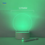 luminote bureau lamp ronde maten op groen verlicht paneel middo.nl