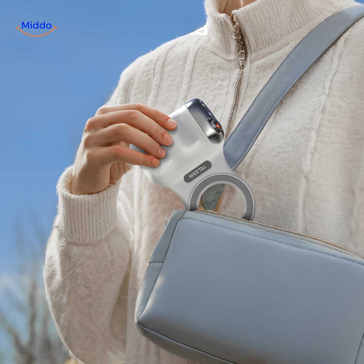 maggrip handle compact ontwerp past in tas voor onderweg www.middo.nl