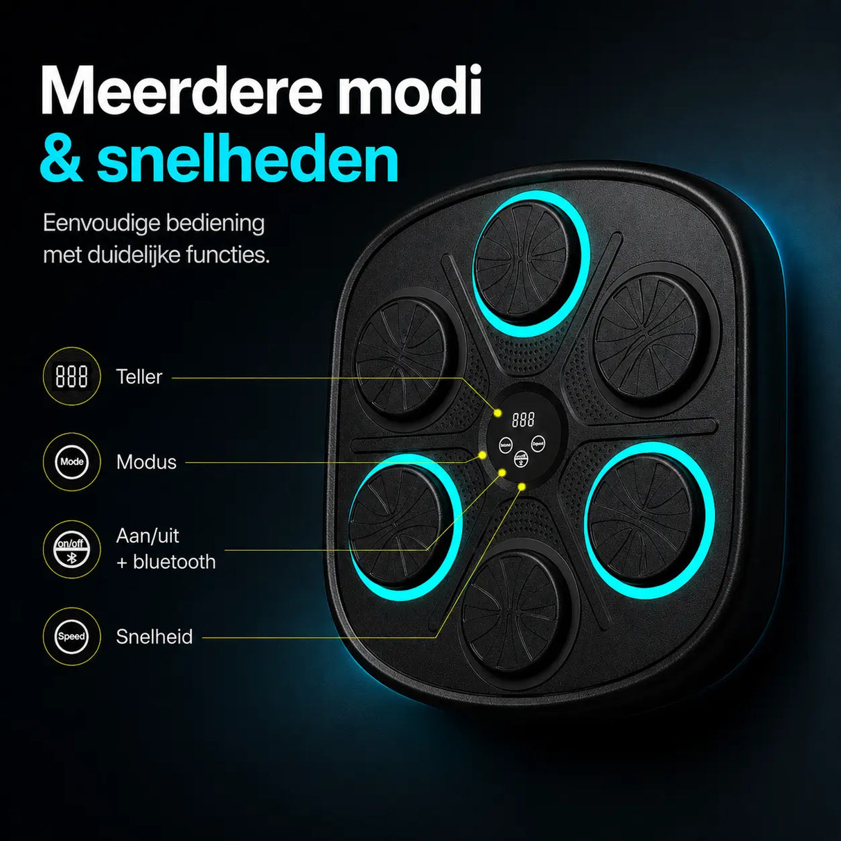 MBT-03 Pro bokstarget met meerdere trainingsmodi en snelheden voor reflextraining en conditieopbouw