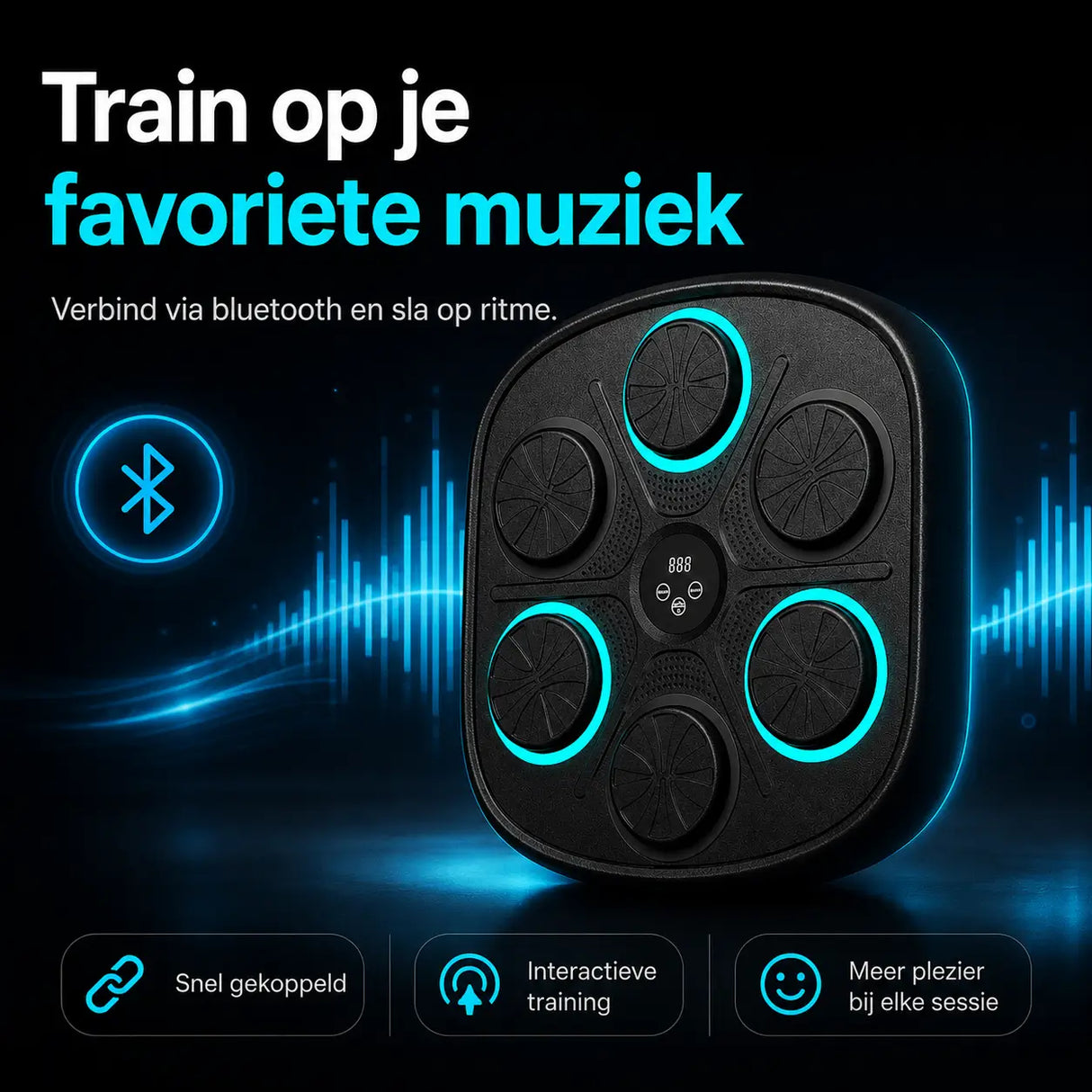 MBT-03 Pro bokstarget met muziekfunctie voor interactieve bokstraining op je favoriete muziek