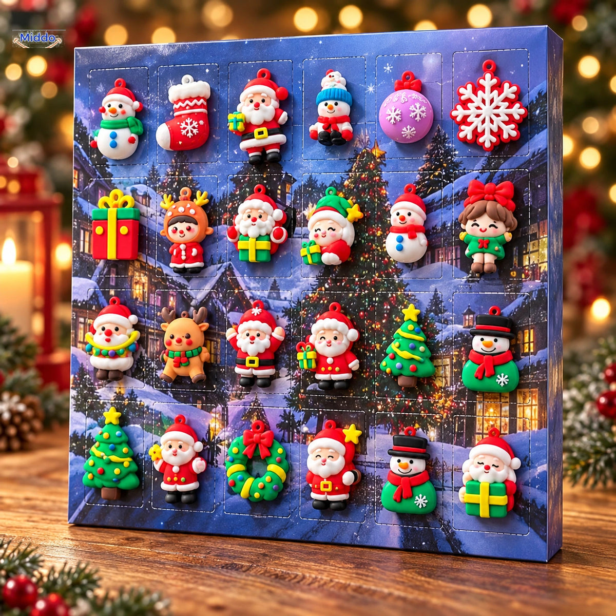 FestiveFrights Kerst 24 Nights aftelbox met volle set kerstfiguren