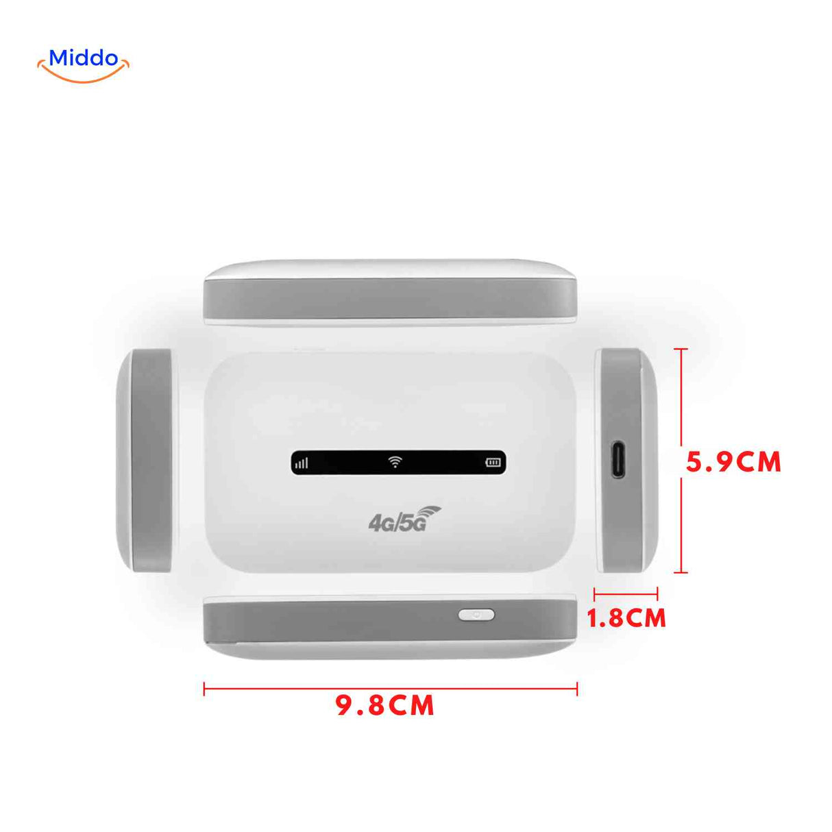 netrovia router 4g 5g hotspot met afmetingen voor draagbaarheid www.middo.nl