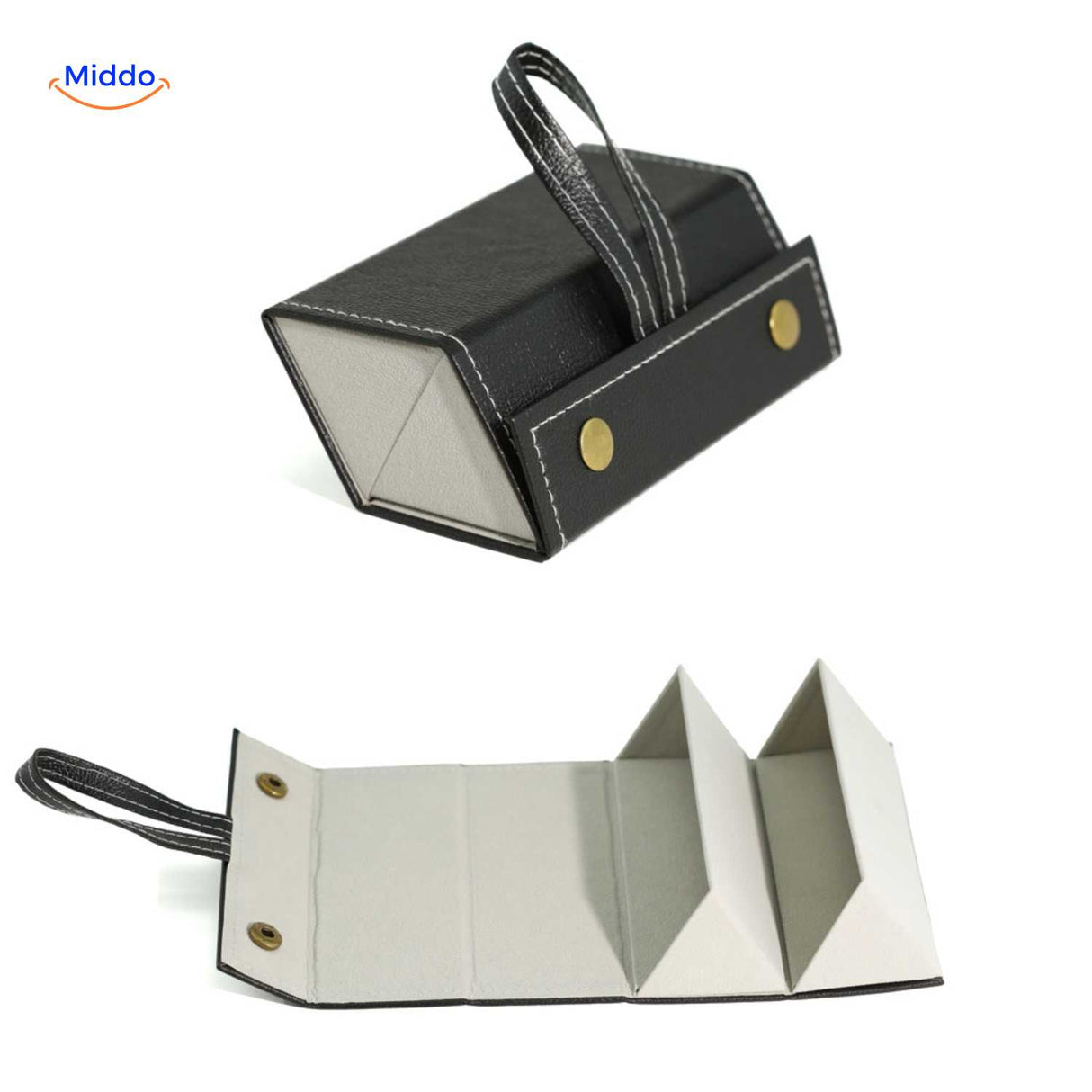 optigarde brillenkoker zwart 2 vaks reisbrillenkoker www.middo.nl
