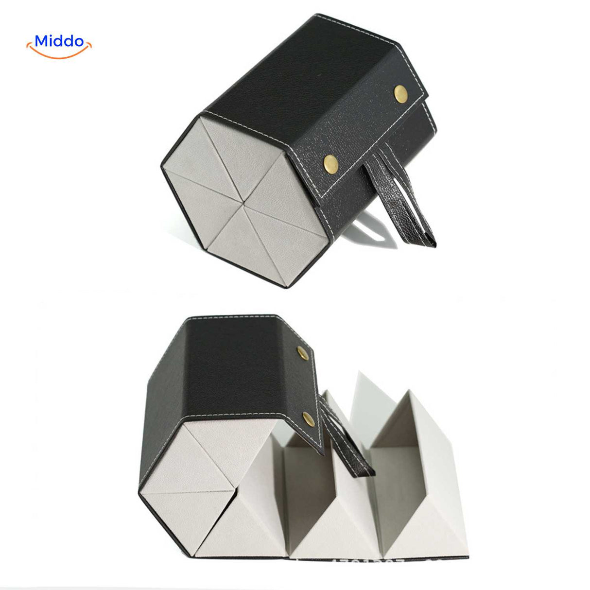 optigarde brillenkoker zwart 6 vaks multifunctionele brillenkoker www.middo.nl