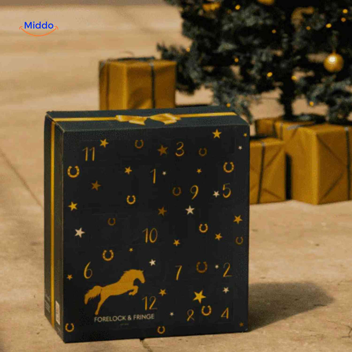 paarden adventskalender doos met 24 vakjes www.middo.nl
