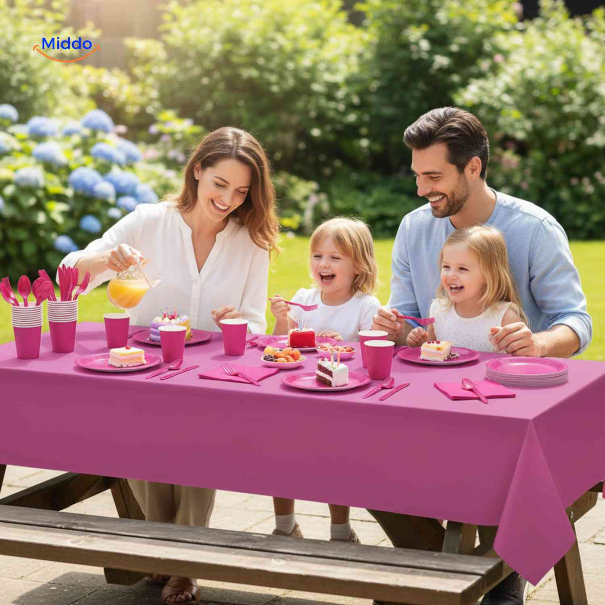 partylux bordenset feest servies set bekers borden bestek www.middo.nl