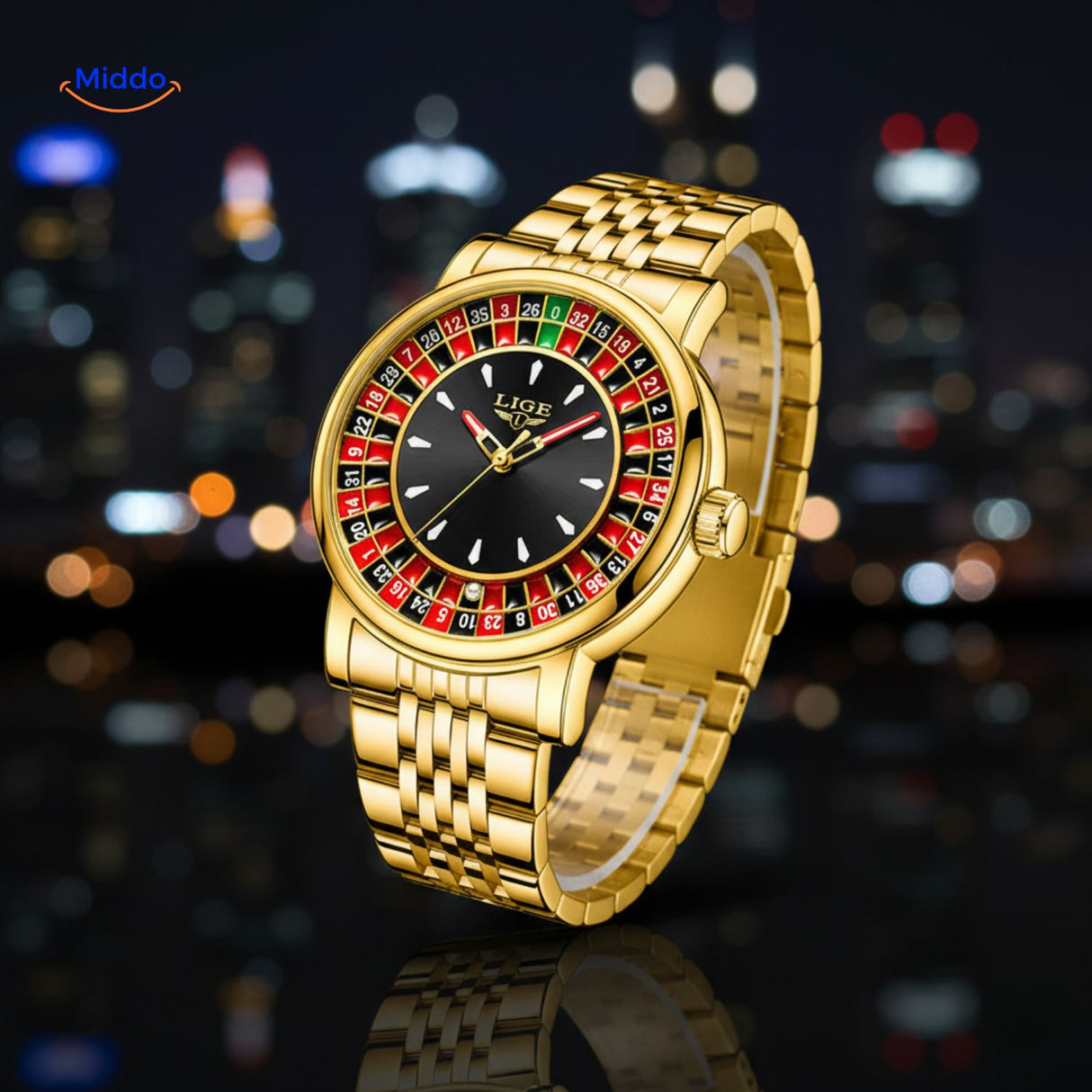 roulettix horloge goud roulette stijl www.middo.nl