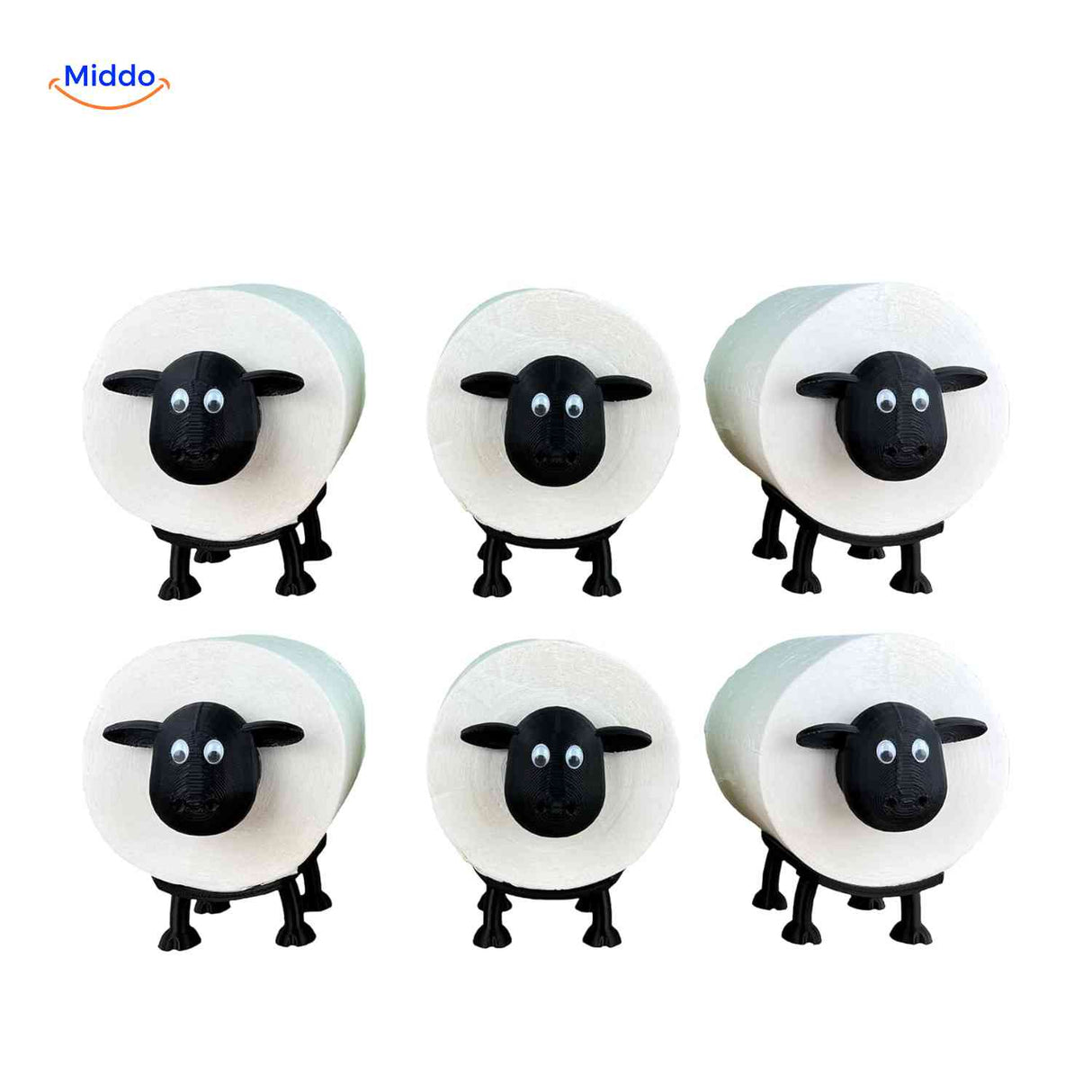 sheeproll houder set van 6 schapen wcrolhouders leuk en praktisch www.middo.nl