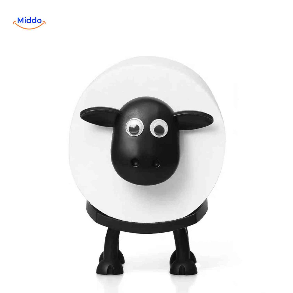 sheeproll houder zwarte schattige schapen wc rolhouder design www.middo.nl