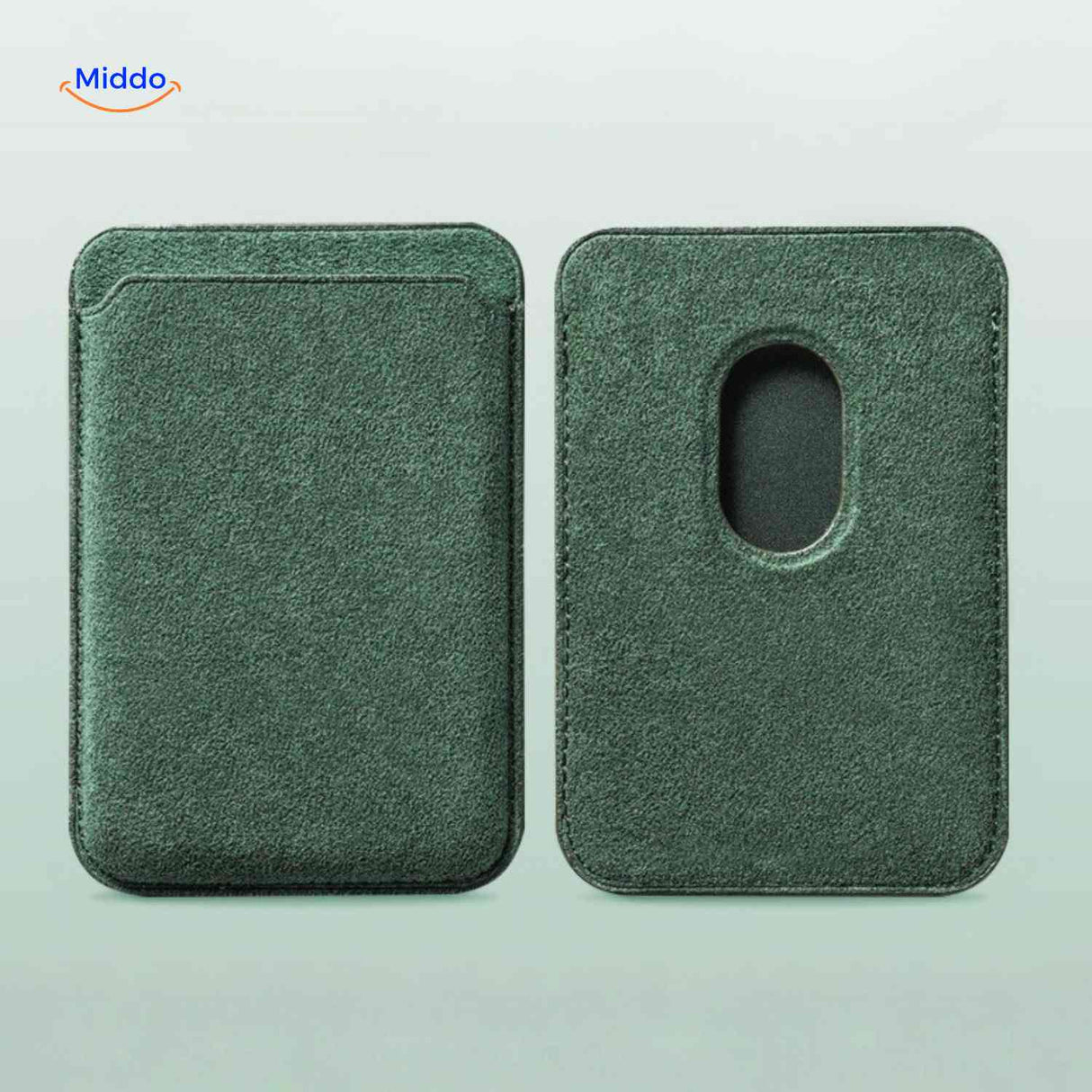 slanke magnetische portemonnee grijs kaarthouder voor telefoon achterplaat ontwerp www.middo.nl