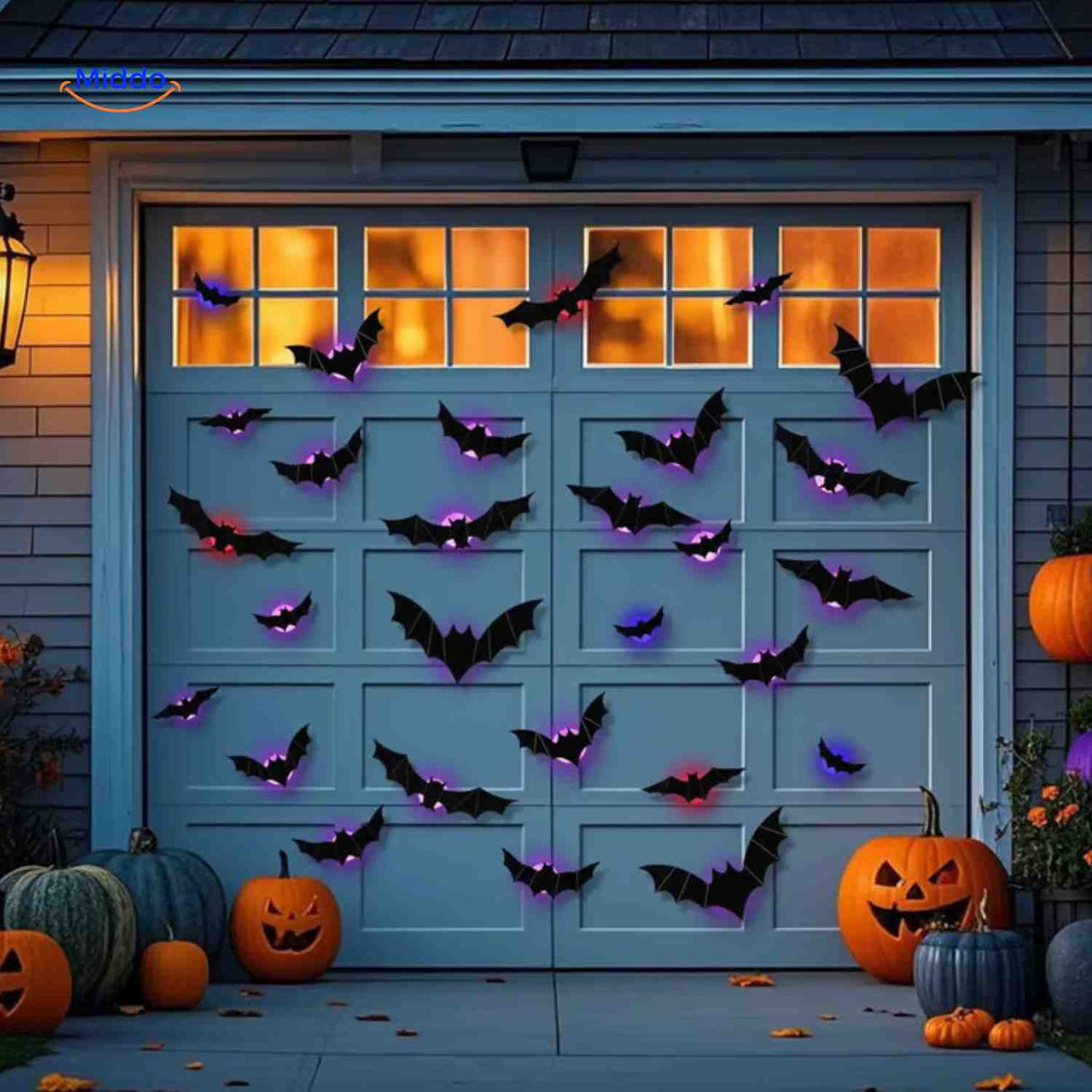 spooklight lamp garage decoratie met 3d vleermuizen en led www.middo.nl