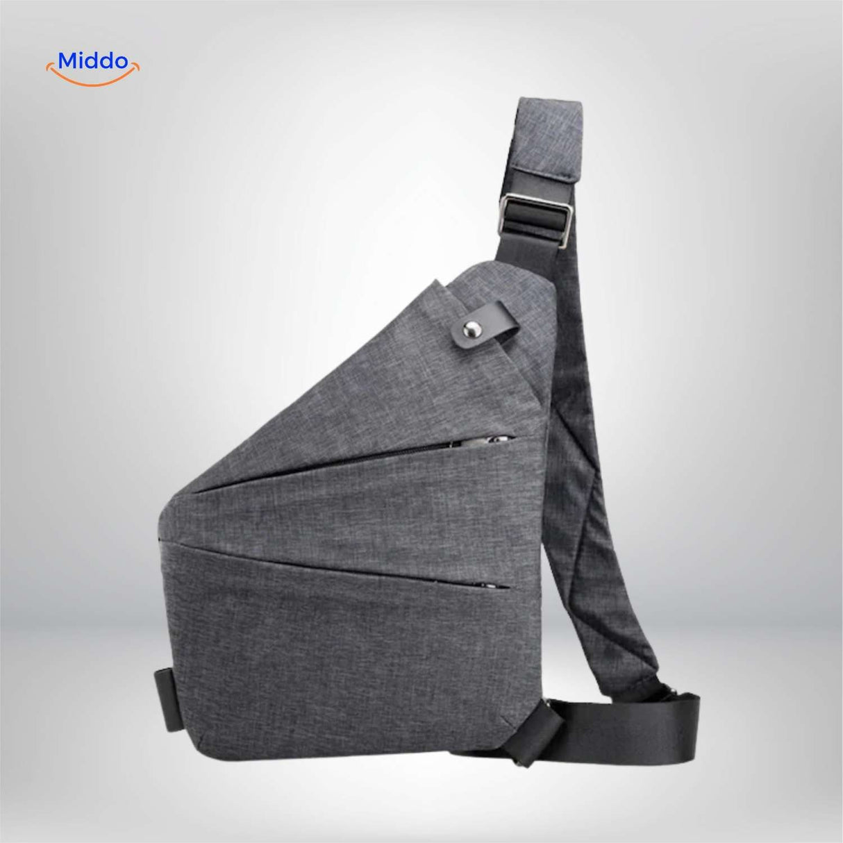 stratos borsttas grijs lichtgewicht sling bag www.middo.nl