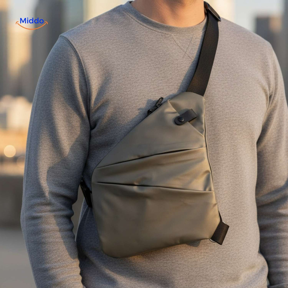 stratos borsttas unisex slingbag groen stadswandeling www.middo.nl
