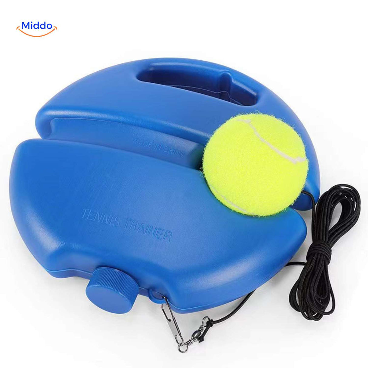 tennispro trainer tennis trainingsapparaat met rubberen koord en bal www.middo.nl
