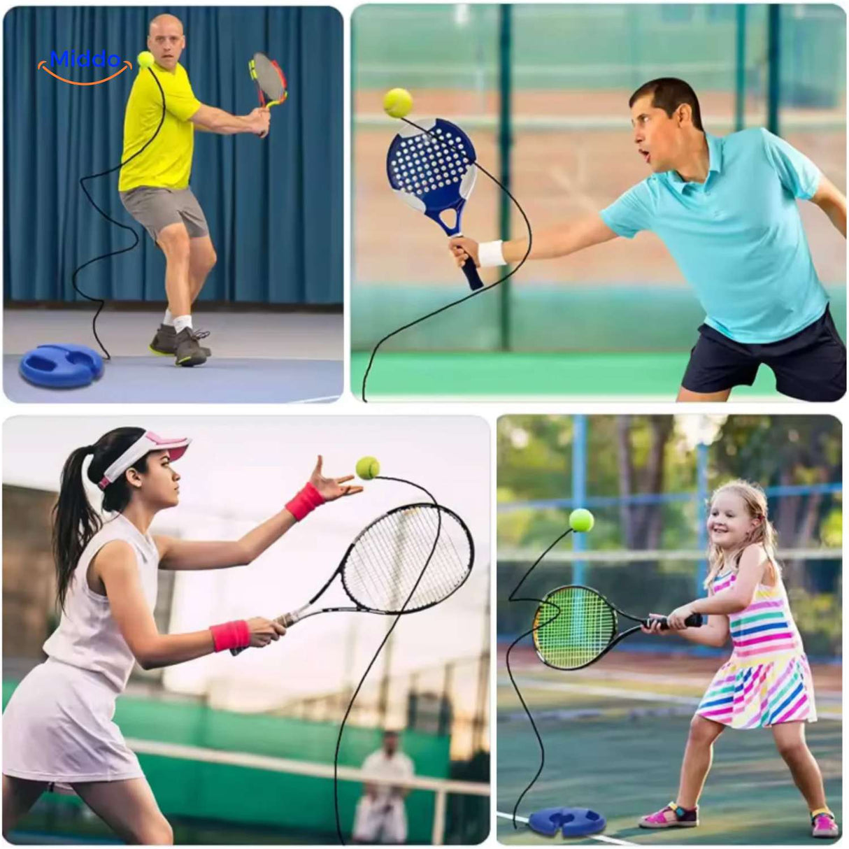 tennispro trainer tennis trainingsset voor volwassenen en kinderen www.middo.nl