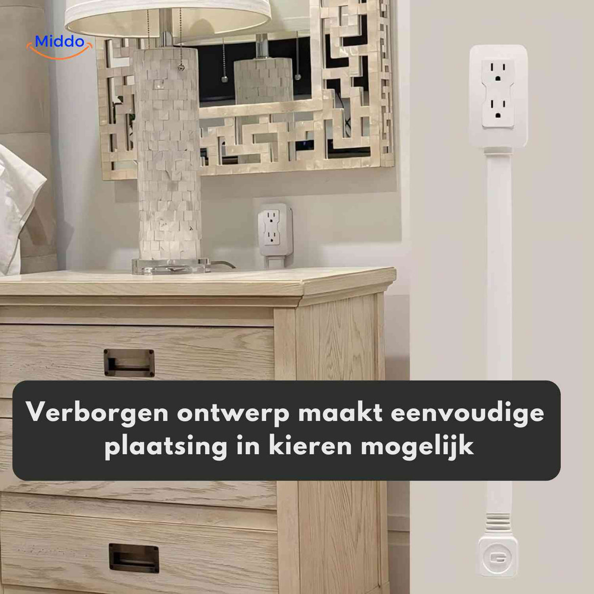 voltiflex stopcontact plat ontwerp voor nauwe ruimtes en kieren www.middo.nl