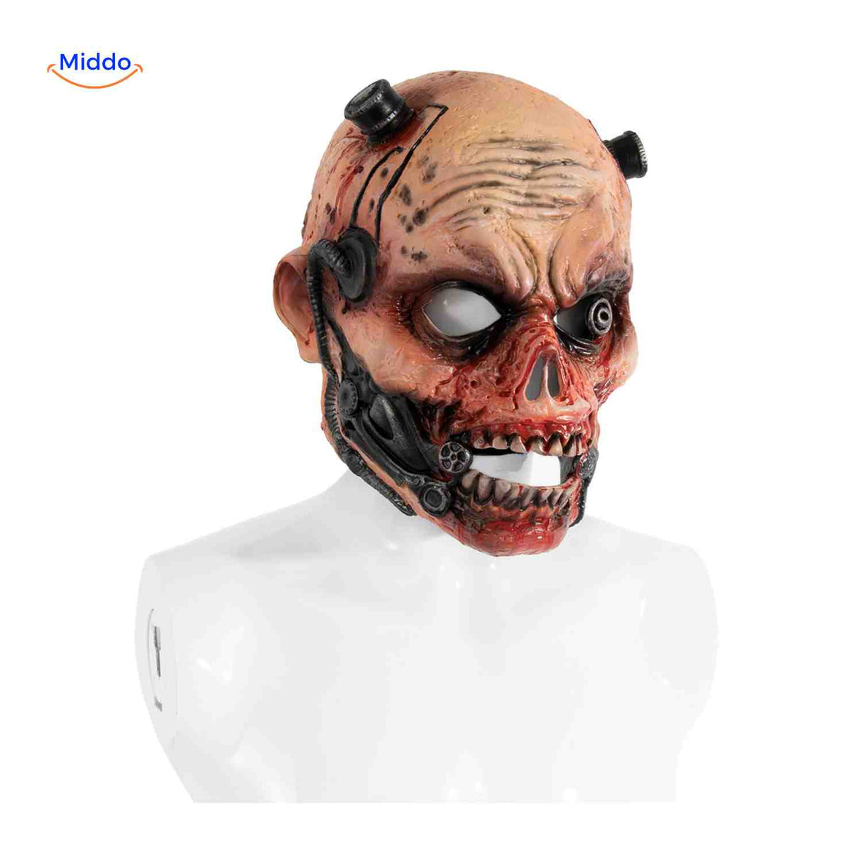 zombiora masker zijaanzicht horror zombie latex masker www.middo.nl