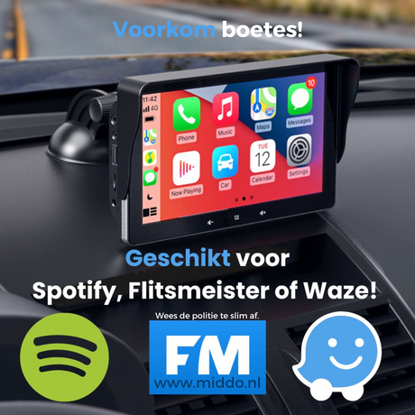 Spotify, Flitsmeiste, Waze en nog veel meer op CarPlay & Android Auto www.middo.nl
